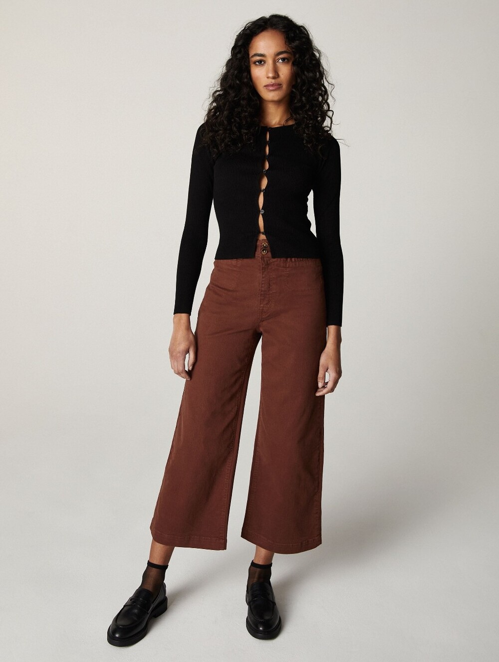 Unpublished Gemma Wide Leg Crop Jeans Brown Women's Size 27